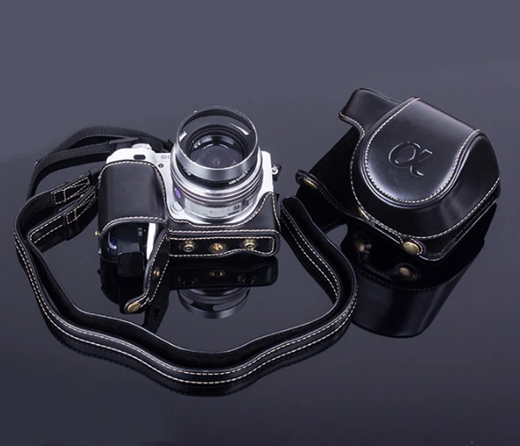 Портативный pu кожаный чехол камера сумка-чехол для sony A6400 ILCE-6400 16-50 мм объектив с батарейным отсеком