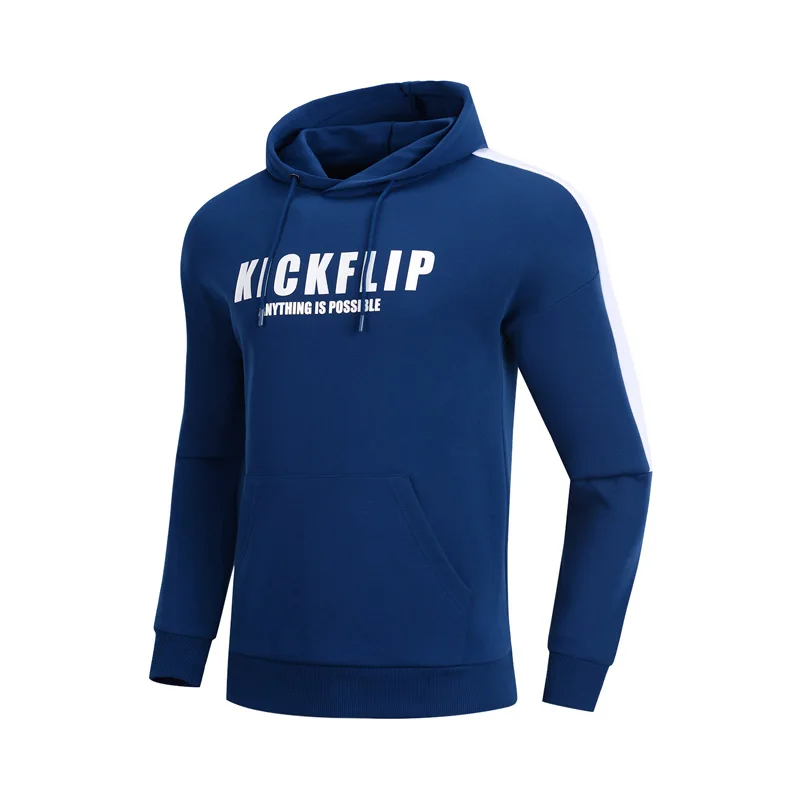 Li Ning мужской трендовый спортивный свитер свободный крой удобная толстовка с