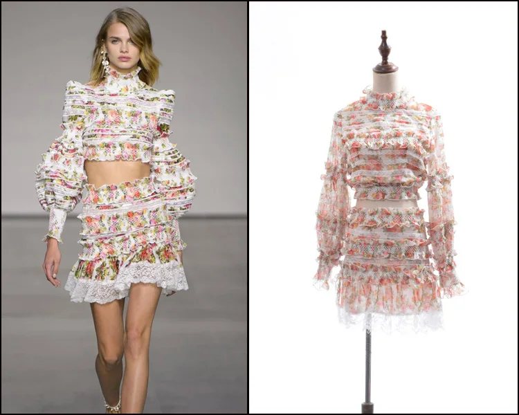 Новый 2019 знаменитостей воротник Agaric edge жакетка кружевная Детская куртка из двух