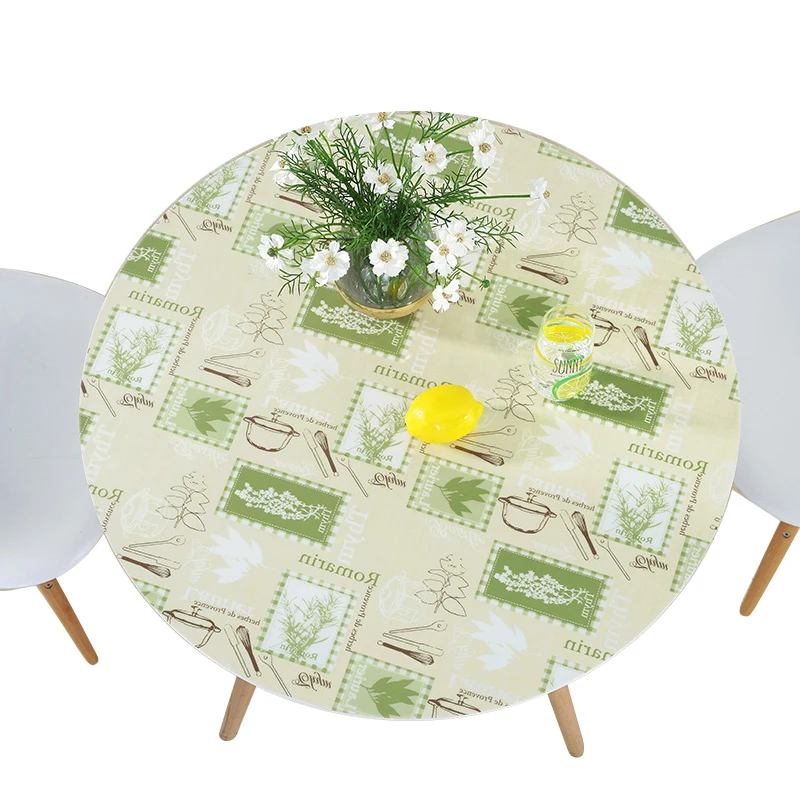 

Soft plastic pvc round tablecloth Transparent Imitation marble waterproof oil-proof Insulation table mat party table decoration