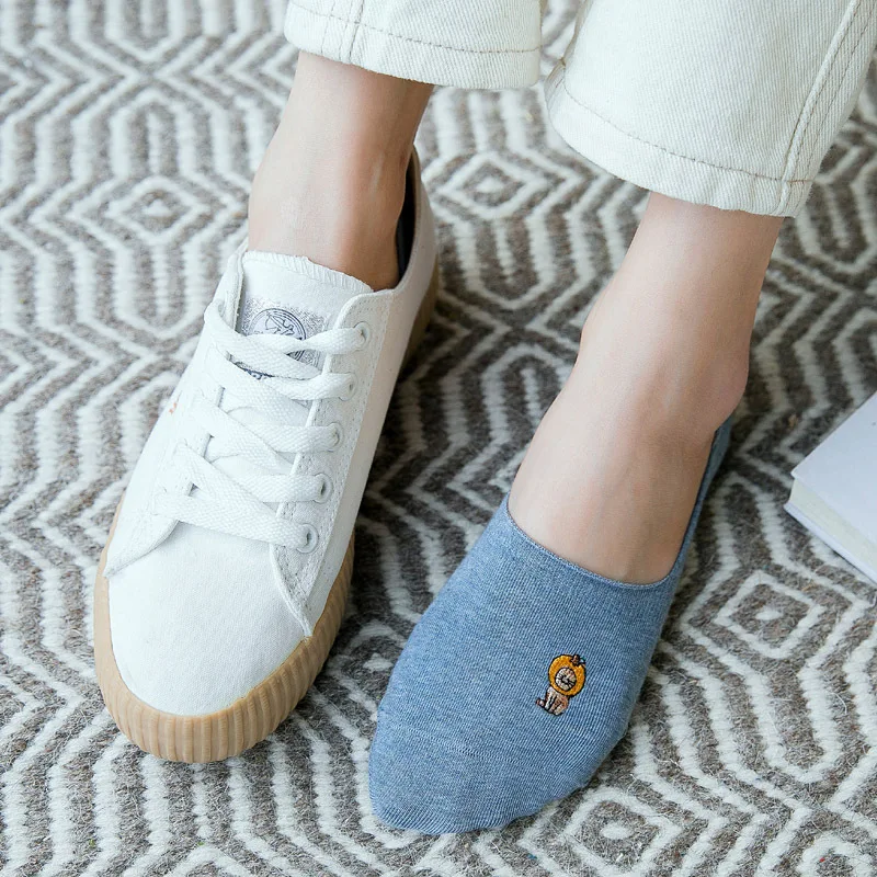 Женские носки тапочки Новинка 2019 года Модные женские 5 пар милые хлопковые