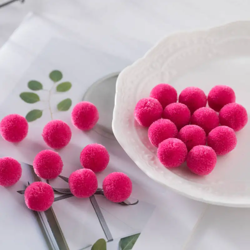 C09 Rose Высокое качество 60 шт. 15 мм разноцветный помпон мех ремесло DIY мягкие помпоны свадебные украшения, шитье/клей на ткани аксессуары - Цвет: C09 Rose