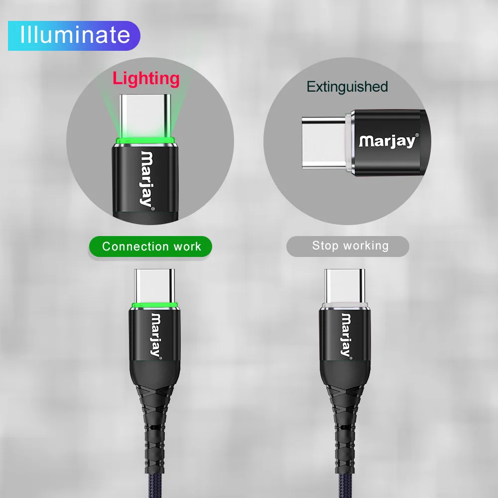 Реверсивный кабель Micro USB Type C Marjay 3A с быстрой зарядкой 3 0 для Samsung Xiaomi Huawei LG HTC Android