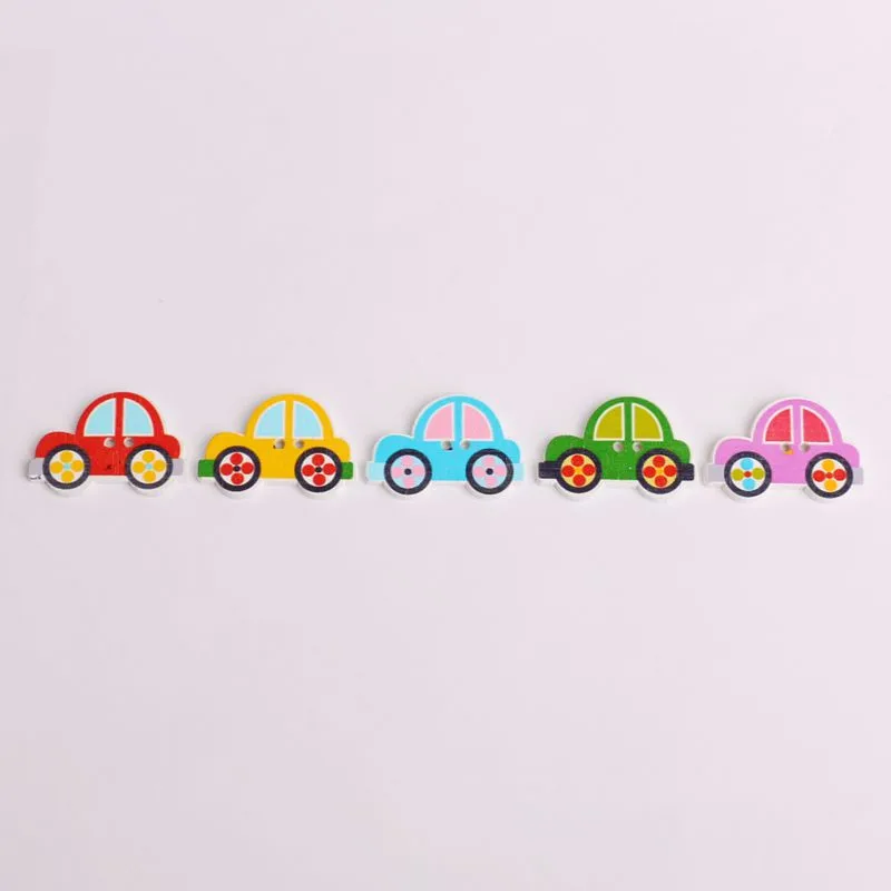 100 шт. Детские пуговицы из натурального дерева аниамл мультфильм скрапбукинг