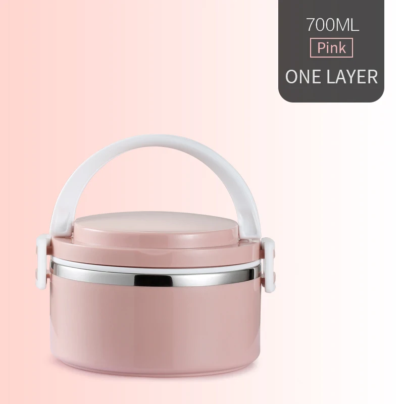 Pink 1 Layer WORTHBUY, японская детская термо-Ланч-бокс, 304, нержавеющая сталь, бенто, Ланч-бокс для детей, школы, герметичные пищевые контейнеры - Цвет: Pink 1 Layer