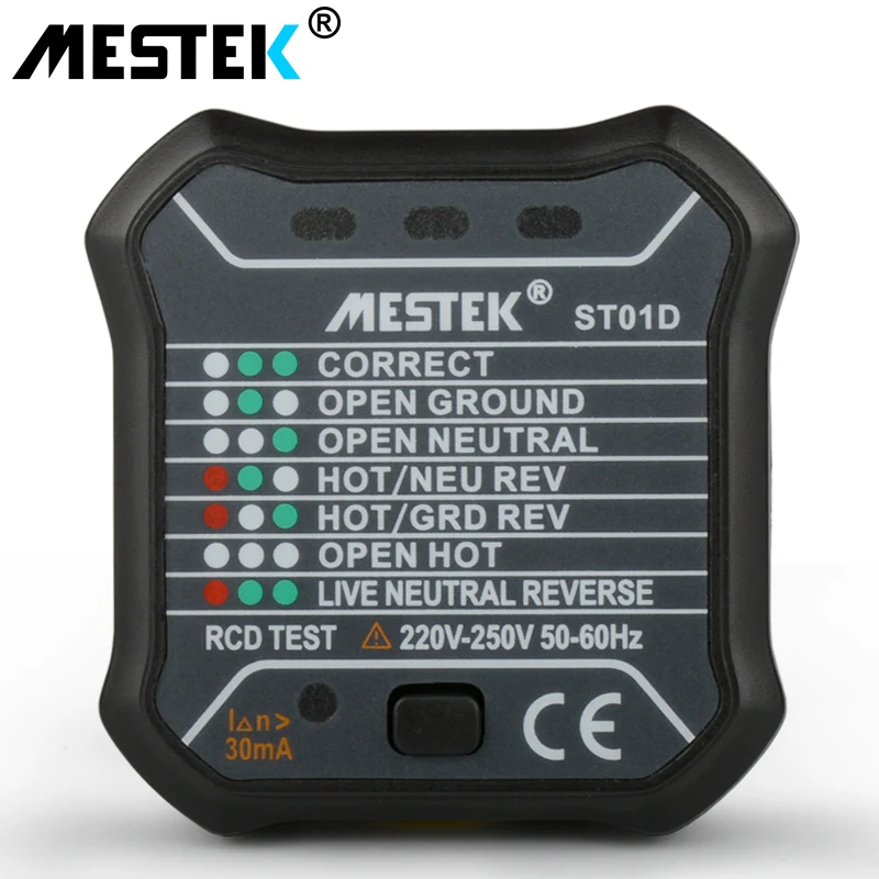 MESTEK ST01 тестер розеток на выходе штепсельная вилка ЕС Автоматическая