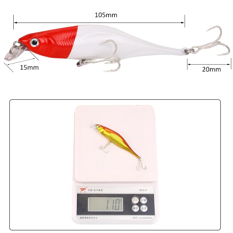 

5Pcs/lot 11cm/11g Lifelike Minnow Lures Sea River Fishing Bait 5 Color Crankbait Artificial Hard Pesca Isca Tackle Wholesale