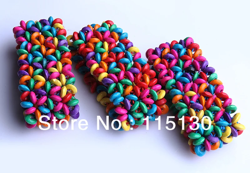 Богемный эластичный широкий браслет на запястье с деревянными бусинами для