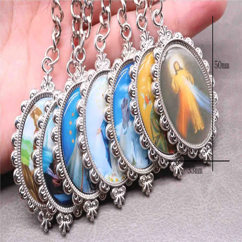 Брелок с католической подвеской Мэри Иисус для ключей в стиле католика