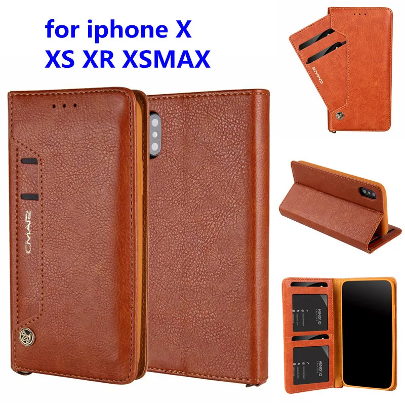 Деловой чехол кошелек Voor iphone X XR XS MAX откидной силиконовый для телефона роскошная