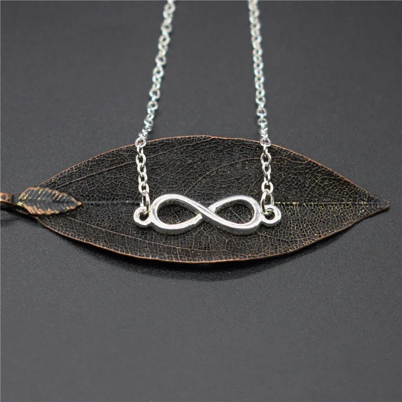 Elfin 8 Бесконечность ожерелье золотой цвет серебряный геометрические ювелирные