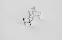 daisies min1pair silver plated origami lovely wild deer stud earrings girls cute adorable bambi goat boucles doreilles
