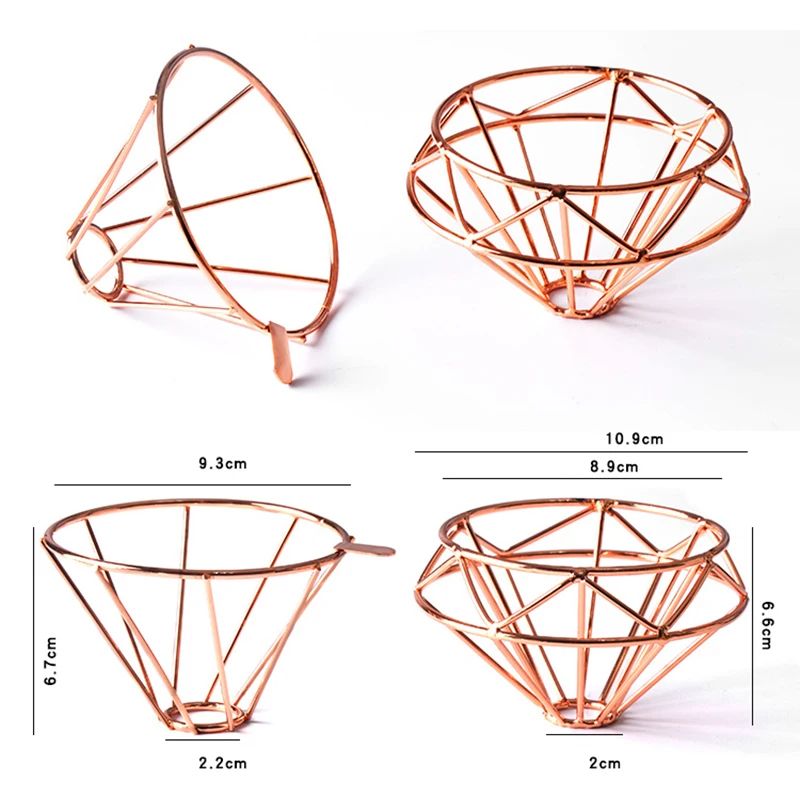 V60 1-2 чашки металлический держатель фильтра для кофе бытовой фильтр для капельного кофе воронка Brassy многоразовая Воронка сетка фильтр корзина инструменты