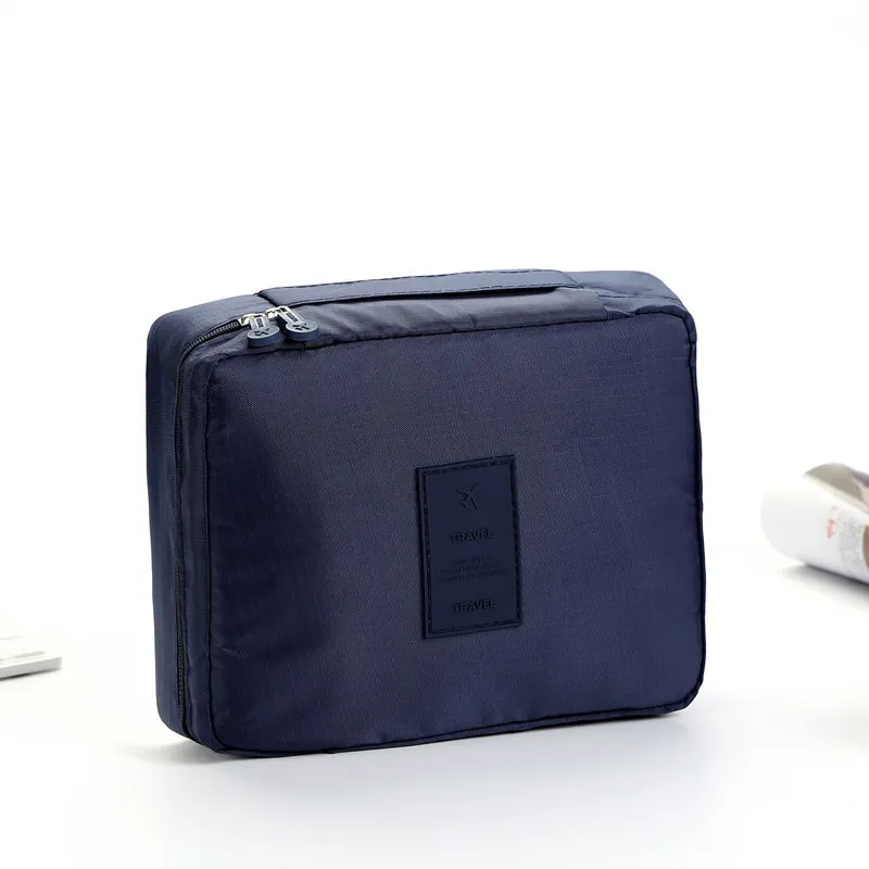 Navy Blue Solid color косметичка для женщин, косметички, органайзер для туалетных принадлежностей, водонепроницаемые женские футляры для хранения косметики - Цвет: Navy Blue