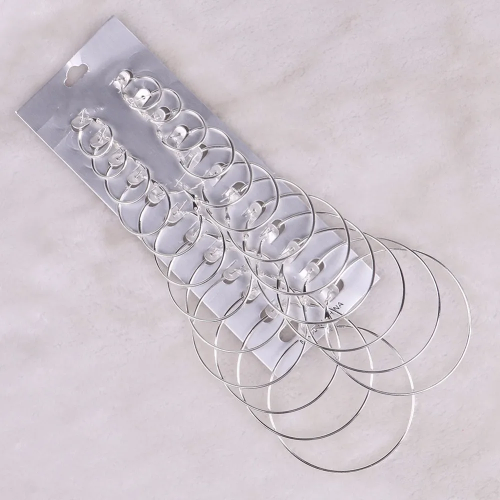 12 пар/компл. Винтаж Большой круг обруч серьги комплект ювелирных изделий для