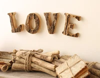 natural original solid wood with bark retro pastoral wooden letters for birthday gift wedding party home decoration love home