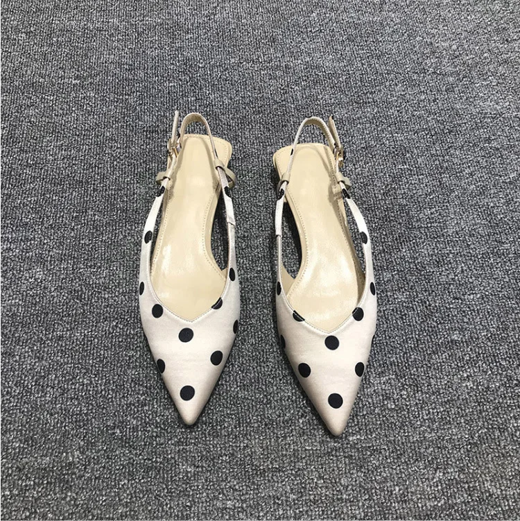 2019 г. летняя Модная стильная женская обувь женские босоножки в горошек на каблуке