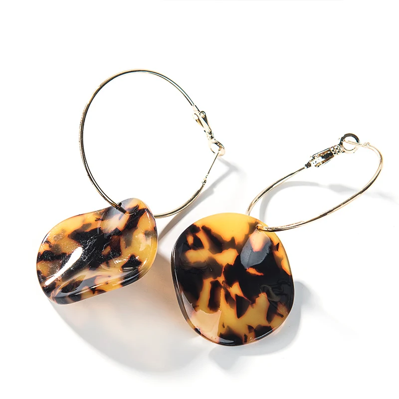 Новинка 2019 модные серьги черепаховый полукруг висячие для женщин материал из
