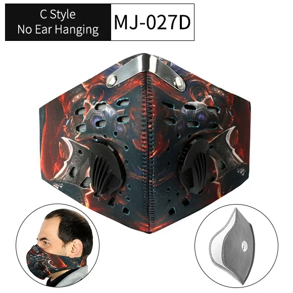 C Style MJ-027D WEST BIKING Пыленепроницаемая велосипедная маска с фильтром, активированный уголь, велосипедная маска для лица, маска для тренировок на открытом воздухе, унисекс, велосипедная маска для лица - Цвет: C Style MJ-027D