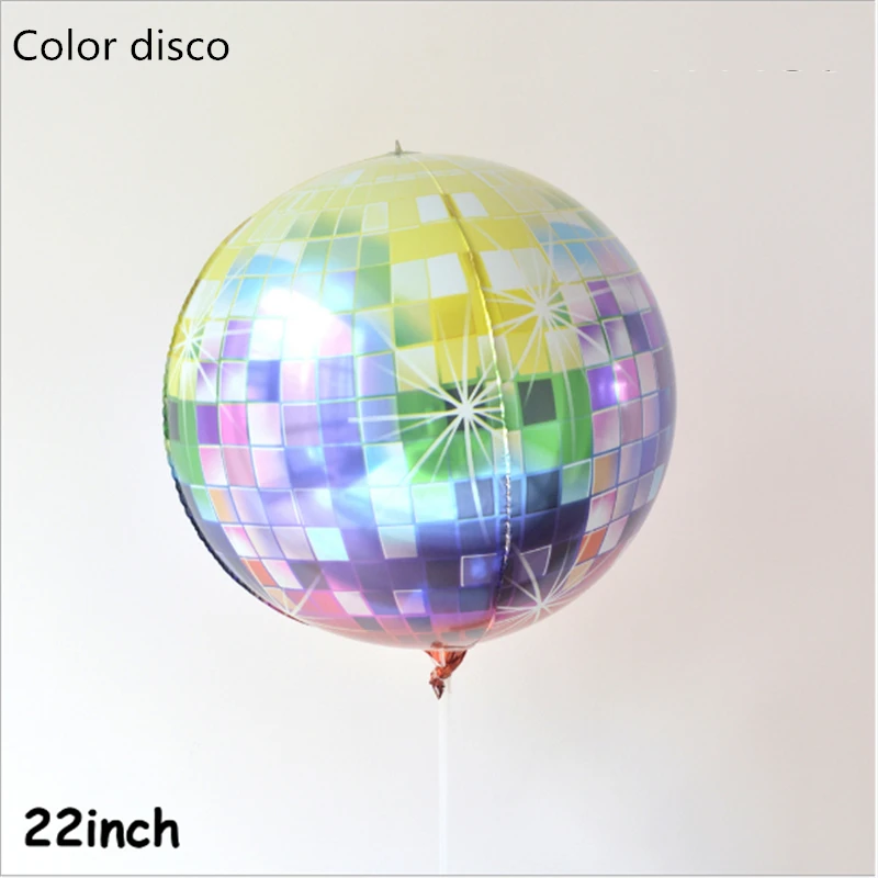 color disco Новинка! 22 дюйма 4d градиент цвета радуги воздушные шары на день рождения украшения для торжеств и вечеринок диско шар фотобокс фон - Цвет: color disco