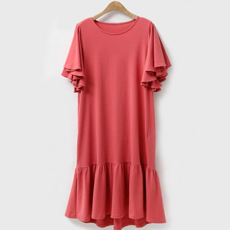 Летнее женское платье, большие размеры, обхват груди 129 см, 4XL, 5XL, 6XL, 7XL, 8XL, женское платье черного, красного, желтого цвета