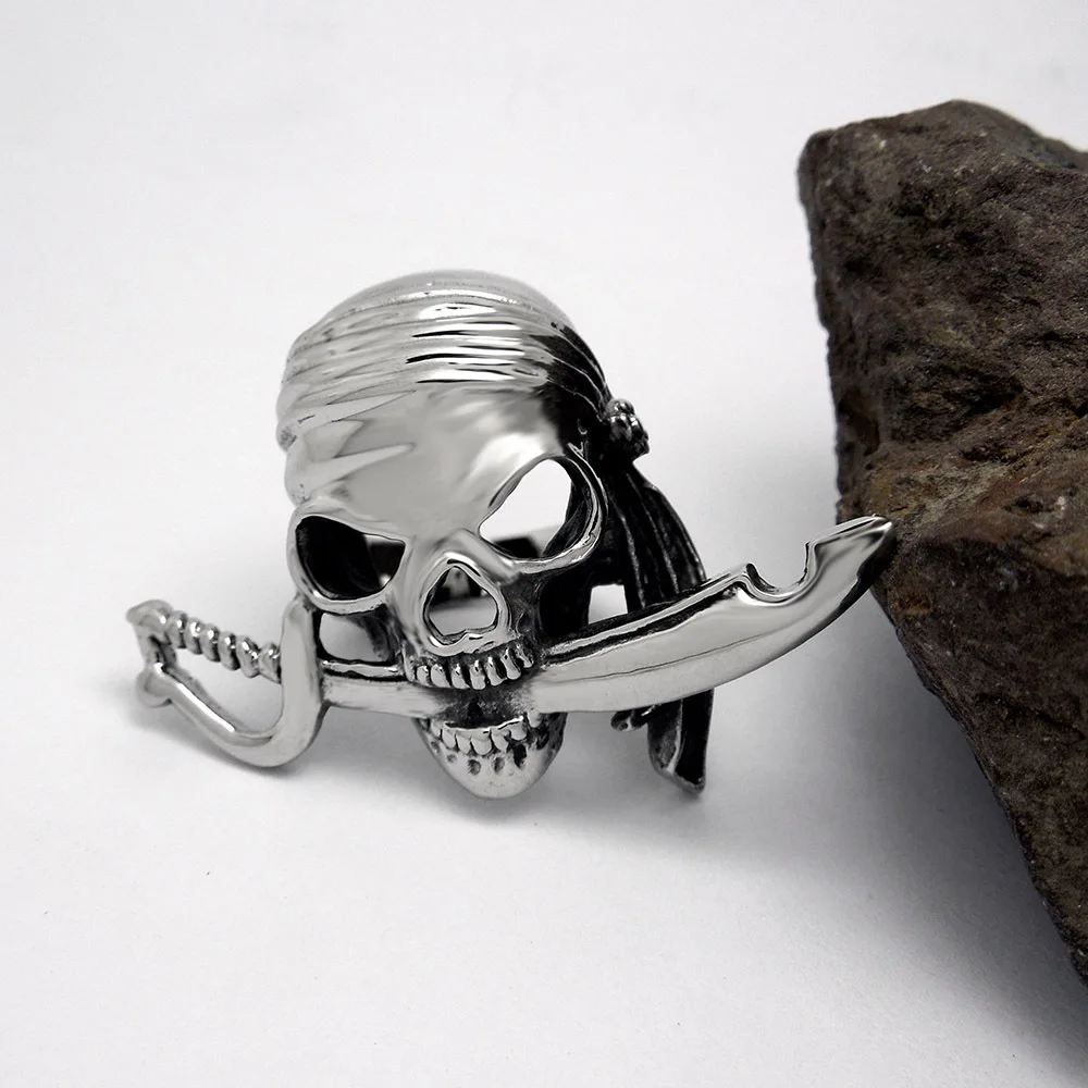 Кольца из нержавеющей стали с черепом персональный пират МАЧЕТЕ МОДЕЛЬ