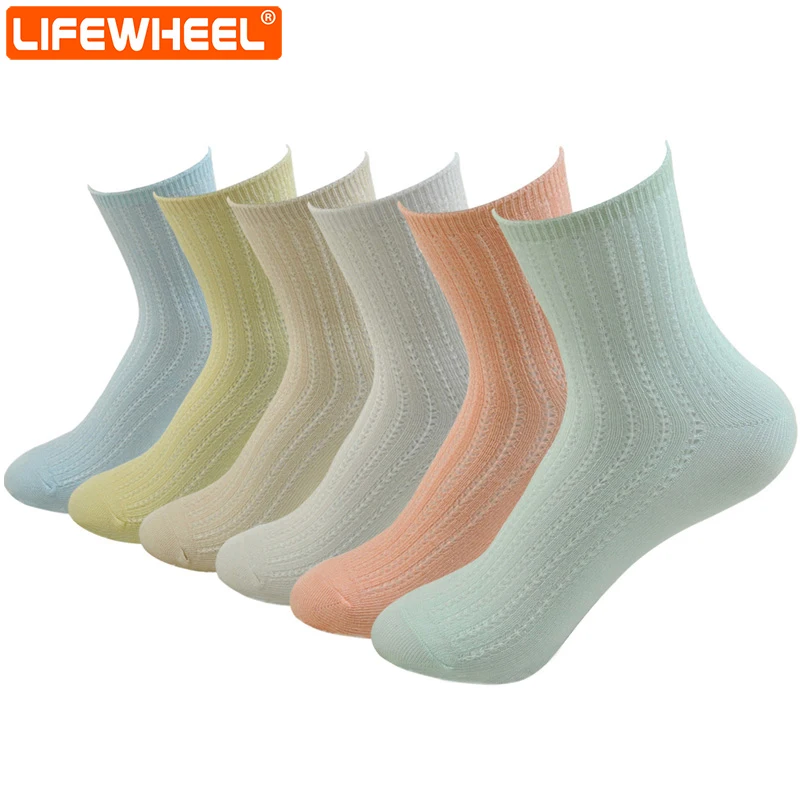 

LifeWheel Baby Boy Girl Toddler Kids Socks Bamboo Super Soft Moisture Wicking Antibacterial Crew Cotton Socks for Gift 6 Pairs