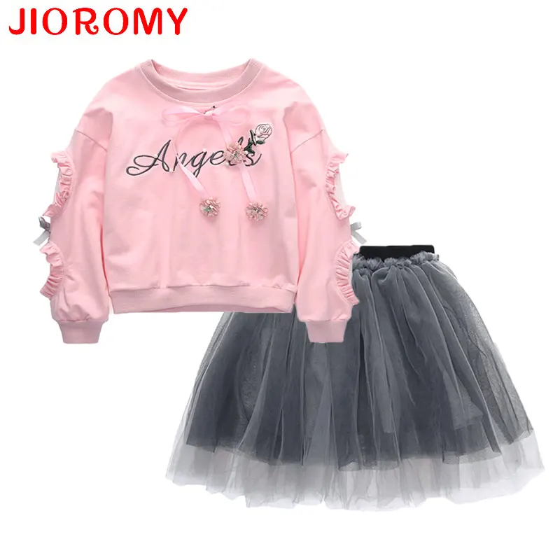 2 шт. футболка с длинным рукавом и юбка 80 2019 цветов|girls clothes suits|fashion girl clothesgirls |