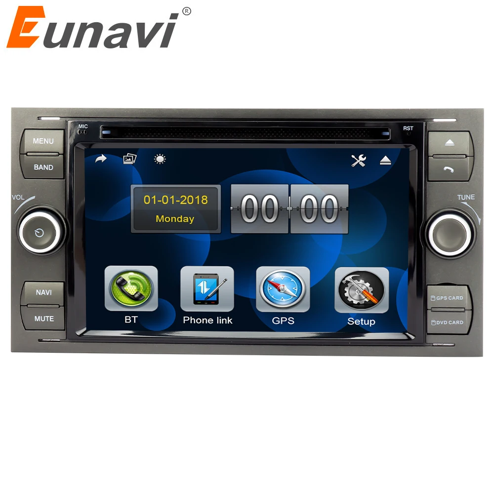 Eunavi 7 дюймов 2 DIN Авторадио автомобильный dvd плеер радио gps навигация для