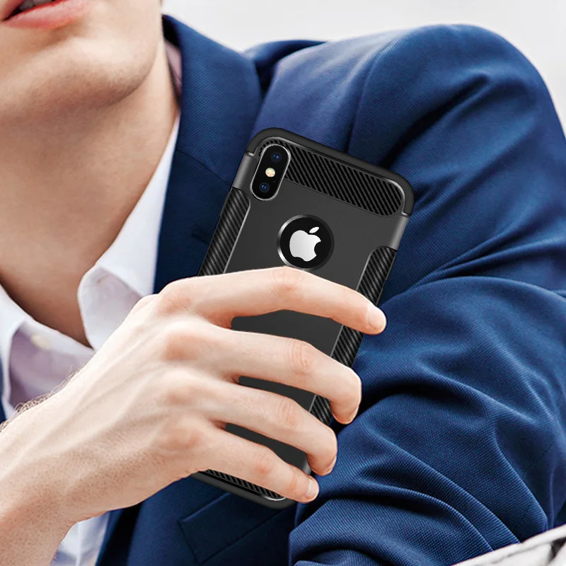 Силиконовый матовый мягкий чехол из углеродного волокна для iphone x xr xs max ТПУ apple 6 s 7