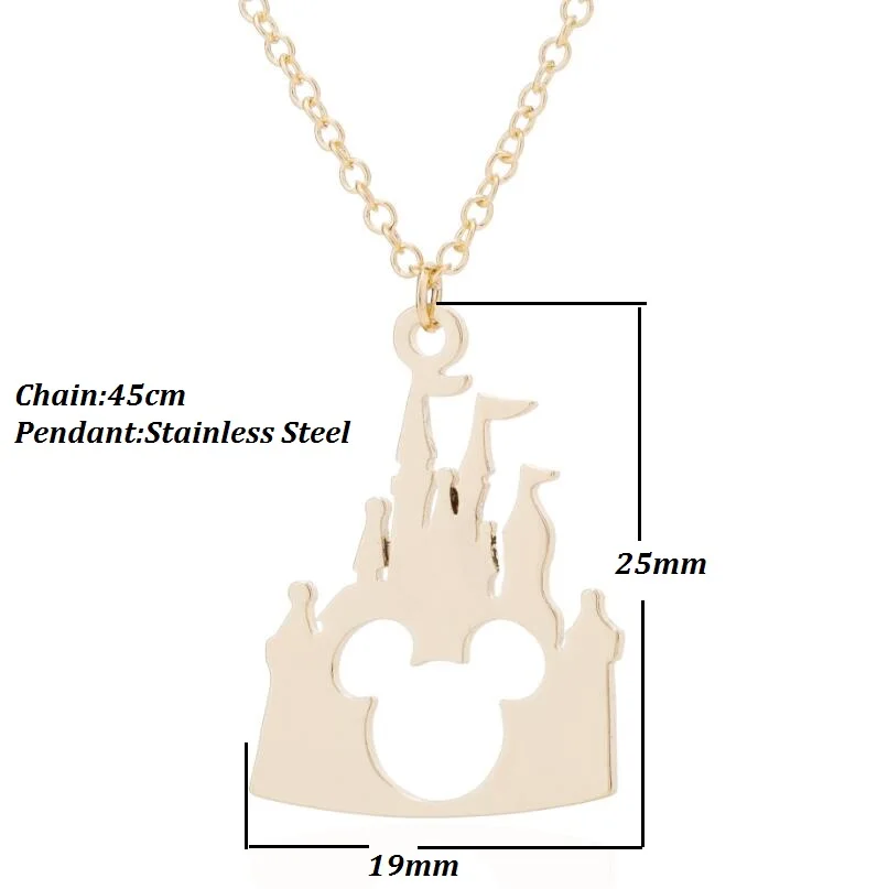 Gold Jewelry Yiustar изысканный Butterfuly Серьги Гвоздики ожерелье комплекты украшений для женщин девочек дети Милая мышь из нержавеющей стали бижутерия с Микки - Окраска металла: Gold Jewelry