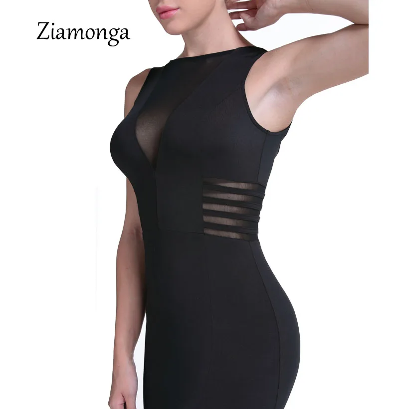 Женское сексуальное черное платье макси с разрезом длинное без рукавов круглым