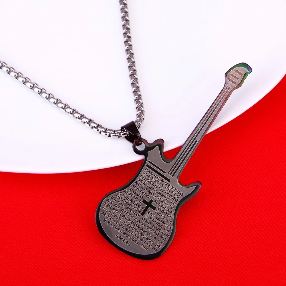 Ожерелья гитара с изображением Иисуса религиозного из Библии кулон ювелирные