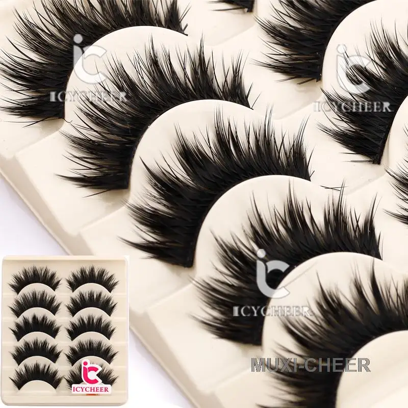 

Ultral Thick Makeup Black False Eye Lashes Set Handmade Long Extension Handmade