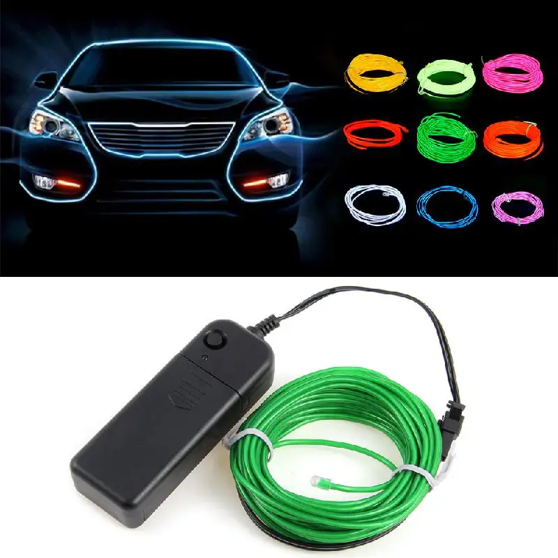 CARCHET 5 м/15 футов неоновая Светодиодная лента EL String Battery case drive Decoration автомобильные