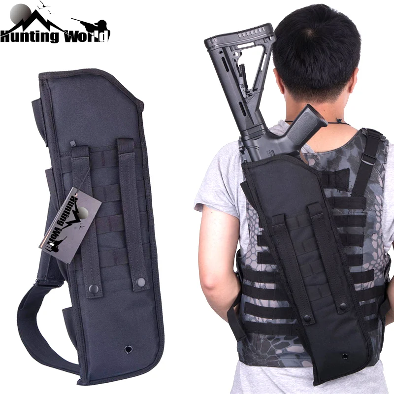 Tactical Molle Rifle Carrying Bag Shot gun Scabbard Gun Protection Case Backpack Shoulder Sling Case Holster for Hunting Airosft