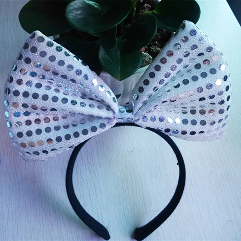 1 шт. Женский бант с пайетками повязка на голову бантом мигающий головной убор