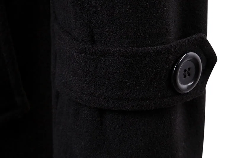 Новые мужские шерсть с длинным smart casual куртка плащ Мужской Длинные рукава толстые отложным Тонкий ветровка пальто плюс размер XXL