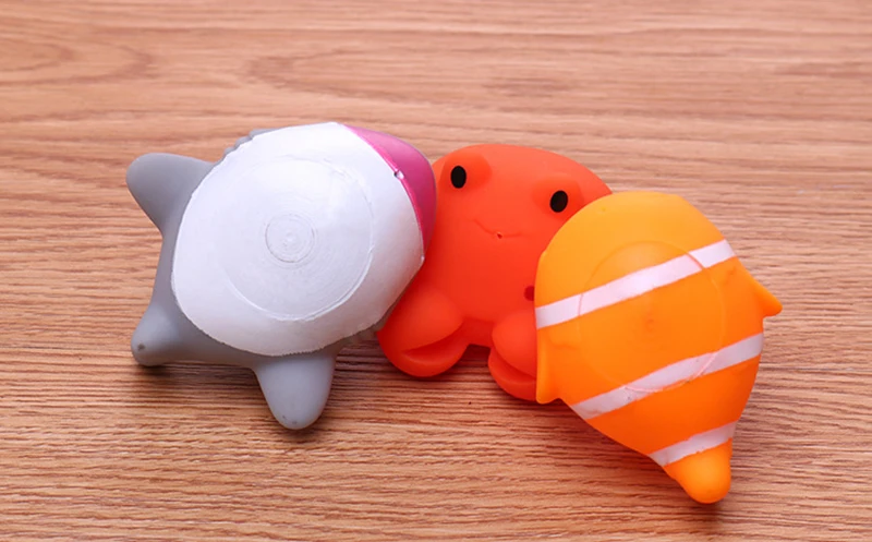Морские маленькие животные, сжимающие детские игрушки для воды, брызги воды, силиконовая кукла, детские игрушки для ванной, подарок для студента