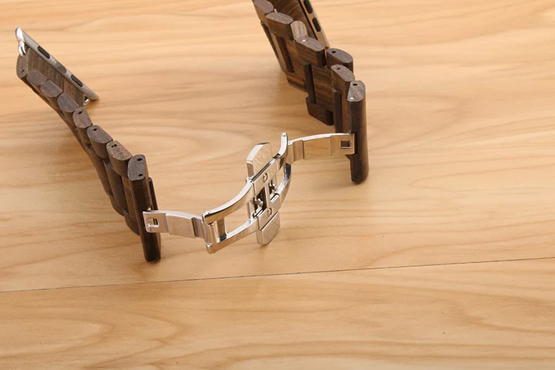 Высококачественный деревянный ремешок для часов Apple watch черный коричневый Watch 3/2/1