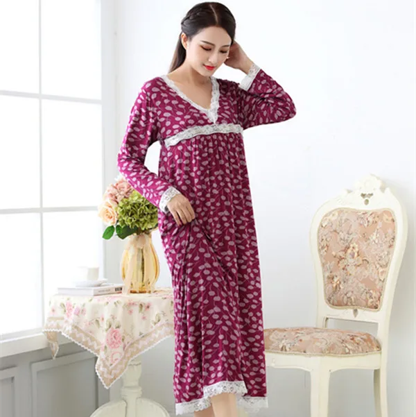 Plus Size Sexy Sleepwear Women Nightwear Night Dress Spring Summer Long Cotton Nightdress Sleeping Gowns Nightgown XXL Fdfklak | Женская