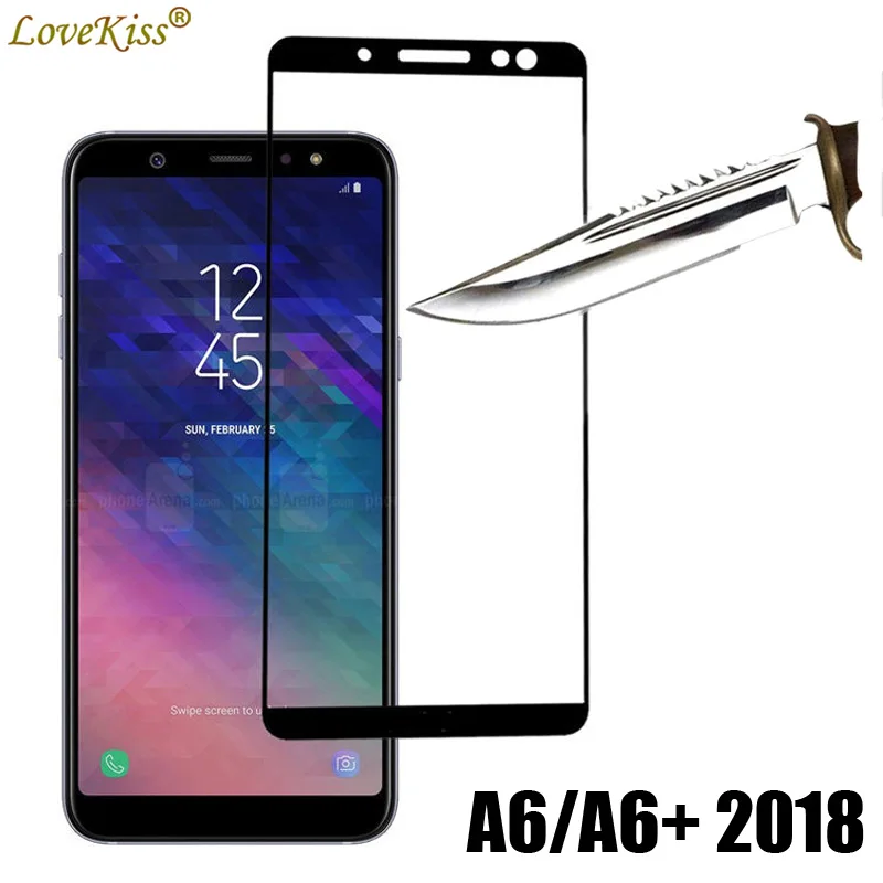 A6Plus A6 полноэкранная стеклянная пленка для Samsung Galaxy + Plus 2018 защита экрана 9H