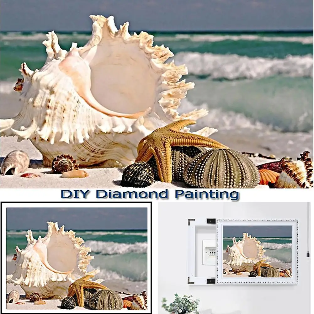 30X40cm Полный Алмазные ракушки шаблон Алмазная Картина гостиная DIY Круглый Алмаз