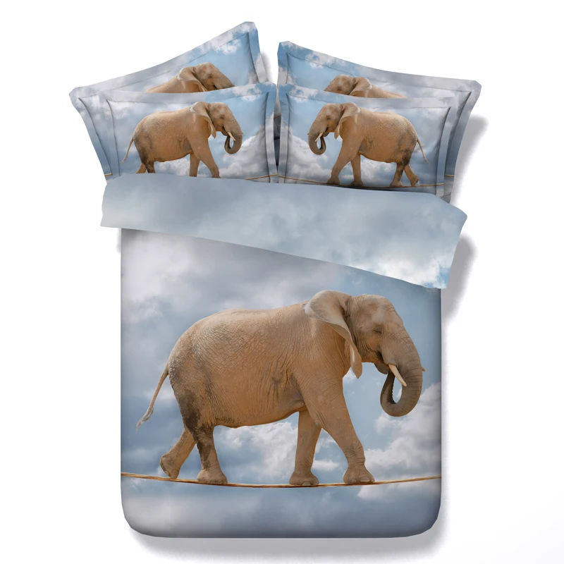 Пододеяльник 3D для взрослых простыня с рисунком животных 4 шт.|bedding set|elephant bedding