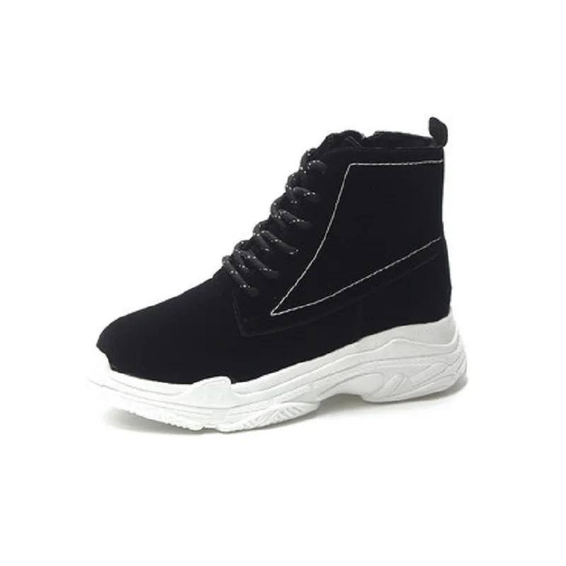 2018 Korean version of the new winter Martin boots women increased muffin bottom retro front with hip hop tide | Обувь