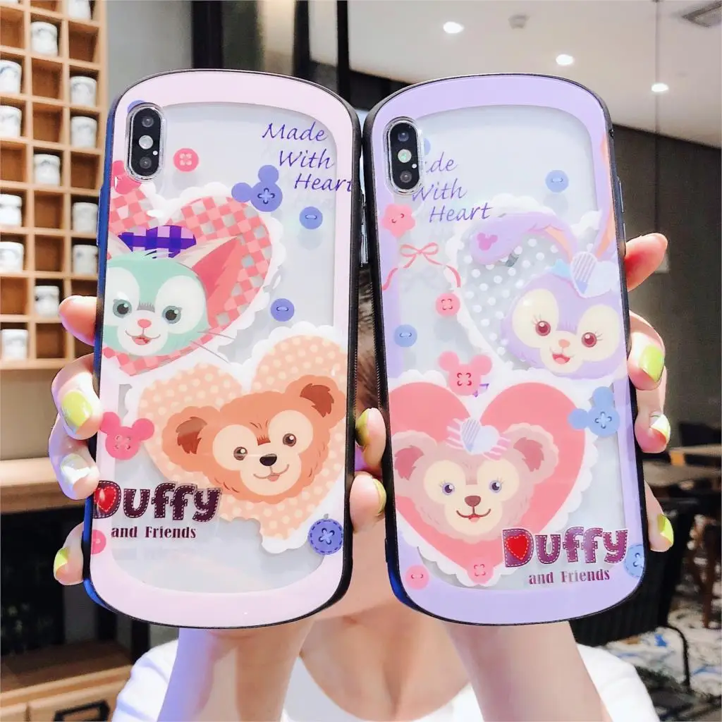 Медведь Даффи стеллалу шаблон закаленное стекло телефон чехол для iPhone XS Max X XR 7 8 Plus жесткий задняя крышка Coque