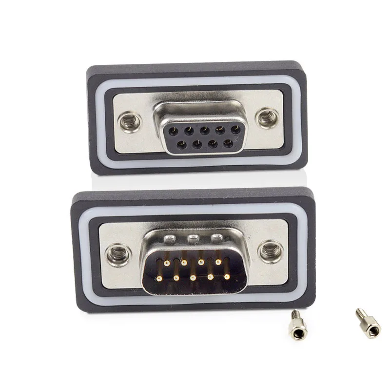 Водонепроницаемая штепсельная вилка DB9 разъем из чистой меди с 9 контактным