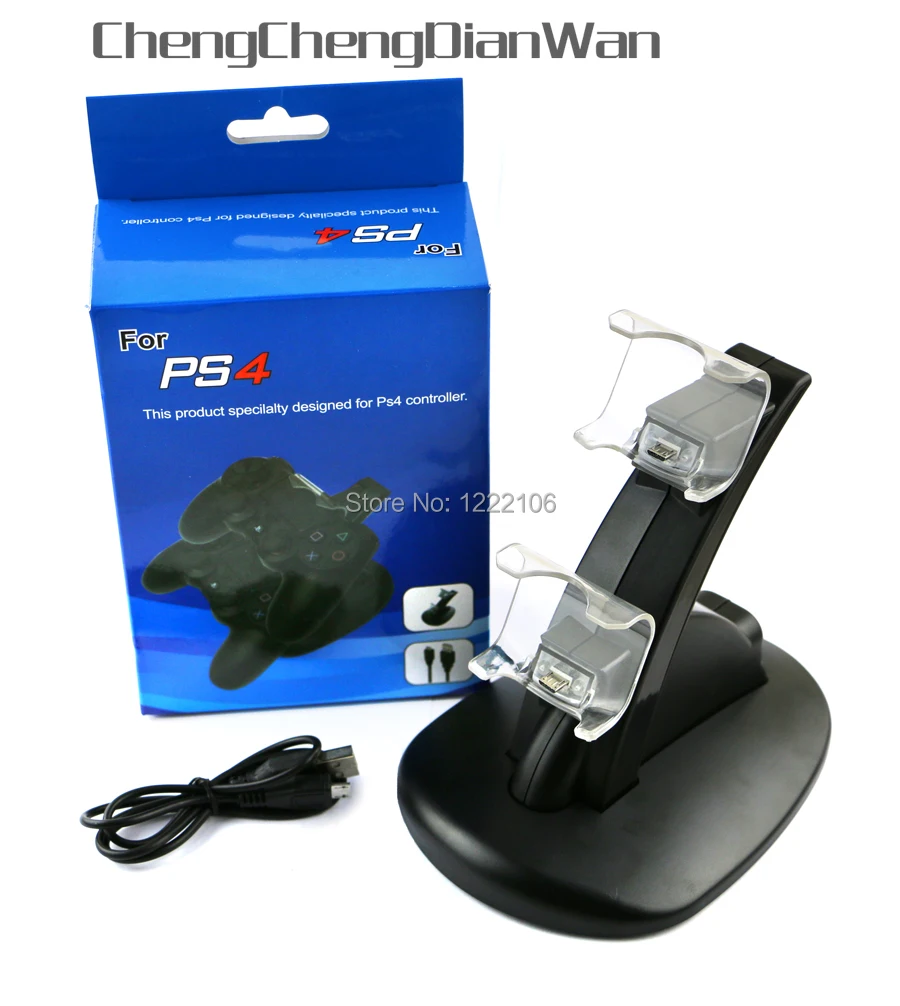 ChengChengDianWan микро двойной контроллер держатель зарядное устройство 2 LED USB ручка
