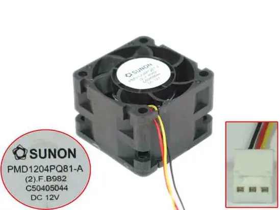SUNON PMD1204PQ81 A (2).F.B982 DC 12V 0.75A 40x40x28 мм 3 Провода Сервер вентилятор охлаждения|Кулеры и