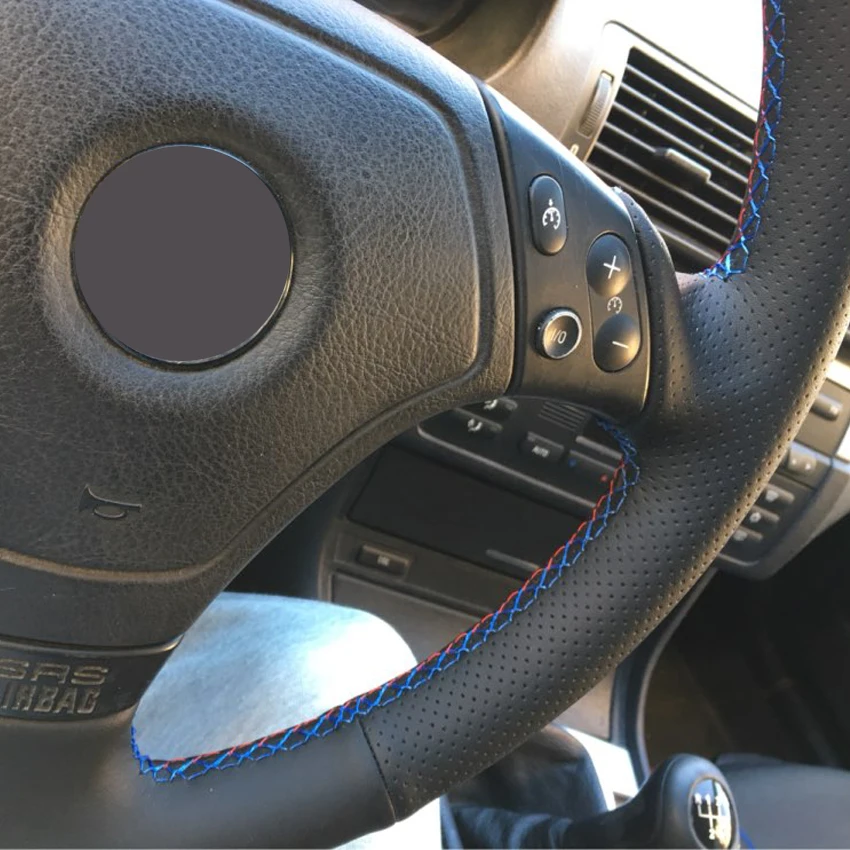 MEWANT для BMW E36 E46 E39 черный чехол рулевого колеса автомобиля из искусственной кожи